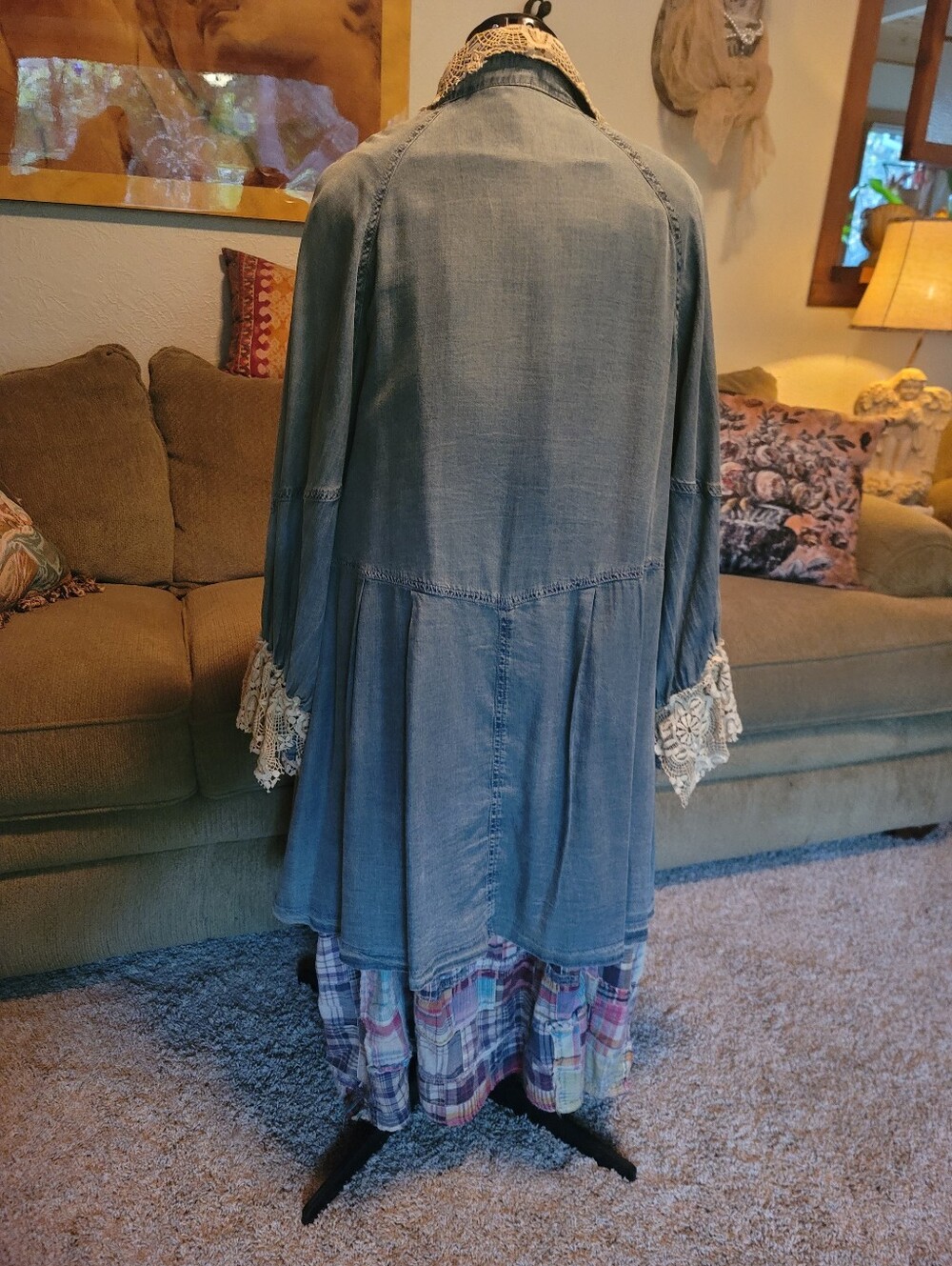 JADED GYPSY DENIM/LACE DUSTER/DReSS - Picture 5 of 7